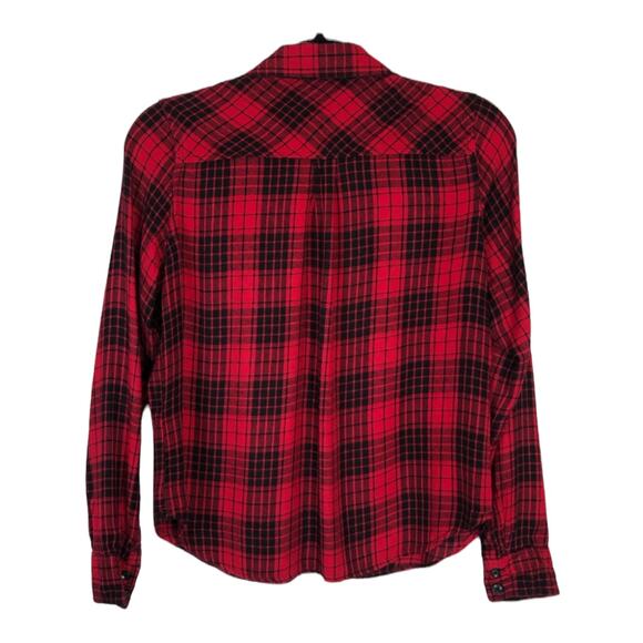 Forever 21 Women's Red Tartan Plaid Casual Button Down Shirt Size Medium M - Picture 6 of 6